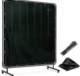 Apsauginis Suvirinimo Ekranas Su Rėmeliu Ant Ratukų 174 X 174 Cm - Juodas