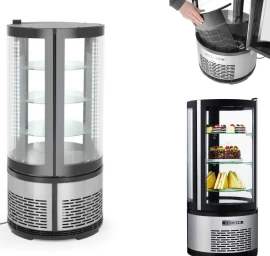 Apvali Konditerijos Vitrina 3 Lentynos Led 100l