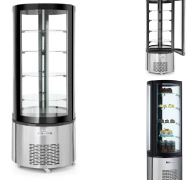 Apvali Konditerijos Vitrina 4 Lentynos Led 360l