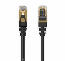 Apvalus Internetinis Lan Cat7 10 Gbps Rj45 Tinklo Kabelis, 2 M – Juodas
