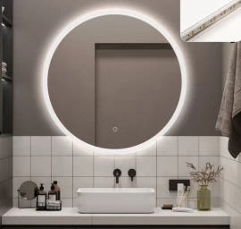 Apvalus vonios veidrodis Stuttgart 75 su LED apšvietimu