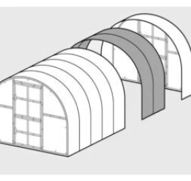 Arkinio šiltnamio KLASIKA 2 m prailginimo karkasas, be dangos (be priekio ir galo)