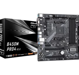 Asrock B450m Pro4 R2.0 Motininė Plokštė (socket Am4 / Micro Atx)