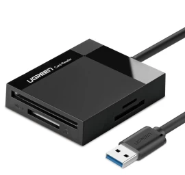 Atminties Kortelių Skaitytuvas Sd / Micro Sd / Cf / Ms Kištukas Usb 3.0 - Juodas