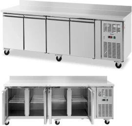 Atšaldytas Maitinimo Stalas Su Ratlankiais Ant Ratukų 4 Skyriai 550 L 223x70x95 Cm
