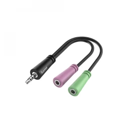 Audio adapter 4-pin 3.5  jack-2xjack 3.5 Hama