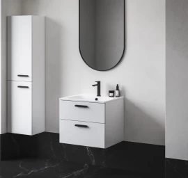 Aukšta spintelė Ravak SB Chrome II 39 K, balta, rankenėlė 152 mm, juoda X000001748