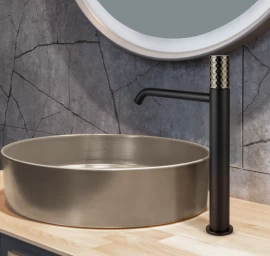 Aukštas maišytuvas praustuvui Fiore Xenon CHARME juodas matinis su Graphite rankenėle, 441NNGR5250