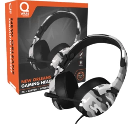 Ausinės Qware Gaming New Orleans Gaming Headset, kamufliažas (Ekspozicinė prekė)