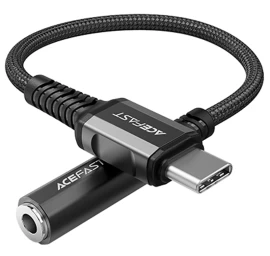 Ausinių Adapteris Aux Usb-c į 3,5 Mm Mini Lizdą 18 Cm Juodas