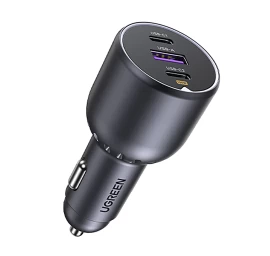 Automobilinis įkroviklis 130w 2x Usb-c 1x Usb-a - Pilkas
