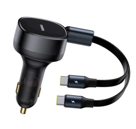 Automobilinis įkroviklis 2-in-1 Su Dviem Usb-c Laidais 33 W - Juodas