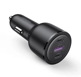 Automobilinis įkroviklis 2x Usb-c 1x Usb 69w 5a Pd Qc Juodas