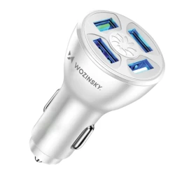 Automobilinis įkroviklis 50w 4x Usb-a Qc Baltas
