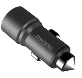 Automobilinis įkroviklis Su Apsauginiu Stiklu 2x Usb 5v 3,1a Pilkos Spalvos