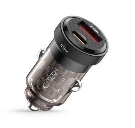 Automobilinis įkroviklis Usb-c Usb-a Cc45w Qc 45w - Juodas