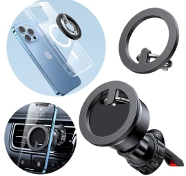 Automobilinis Telefono Magnetinio žiedo Laikiklis Juodas