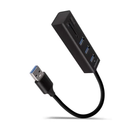AXAGON HMA-CR3A Hub 3x  USB-A SD/microSD metal