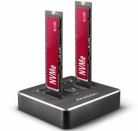 Axagon Usb-c 3.2 Gen 2 - 2x M.2 Nvme Ssd Doko Stotelė Clone Master Adsa-m2c