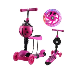 Balansavimo Paspirtukas 3in1 Enero Ladybird Pink