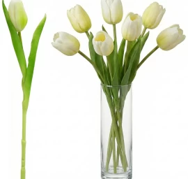 Balta Tulpė 31 Cm Kaip Gyva Pavasario Dekoracija