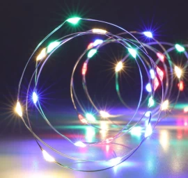 Baterijomis Maitinamos Lemputėlės, 100 Led Daugiaspalvė Gierlanda Su Laikmatiu