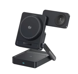 Belaidė 3-in-1 „qi 2.2“ 35 W įkroviklis Su 45 W Es Maitinimo šaltiniu Ir 1 M Usb-c Kabeliu – Juoda