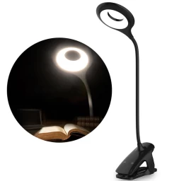 Belaidė Led Skaitymo Lemputė Su Spaustuku + Mikro Usb Laidas, Juoda