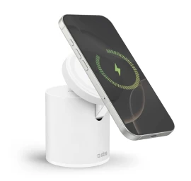 Belaidė Magnetinė Belaidė įkrovimo Stotelė 2-in-1, Skirta Išmaniųjų Telefonų Ausinėms - Balta