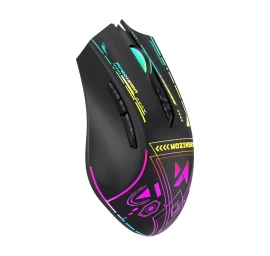 Belaidė žaidimų Optinė Pelė Su įkraunamu Rgb 3200 Dpi Apšvietimu - Juoda