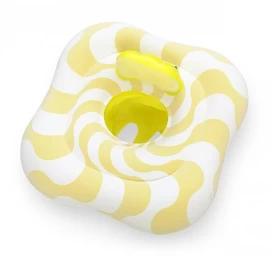 Bestway 32298 Kvadratinė Plaukimo Sėdynė swim Safer Comfort Plush Seat Yellow Waves 76 Cm X 76 Cm