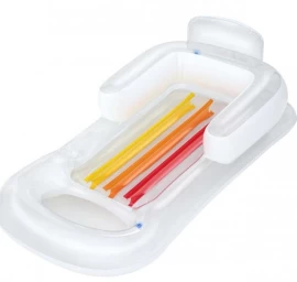 Bestway 43028 Pripučiamas Paplūdimio čiužinys Su Atlošu Ir Porankiais Baltas 1,61 M X 84 Cm