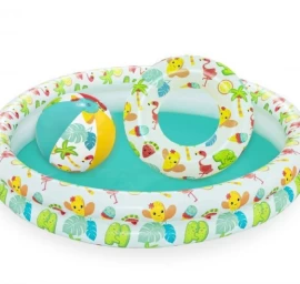 Bestway 51124 Pripučiamo Baseino Rinkinys 1,22 M X 20 Cm, Ratas 46 Cm, Kamuolys 27 Cm