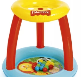 Bestway 93541 Fisher Price Baseinas Su Baldakimu Ir Kamuoliukais Animal Friends