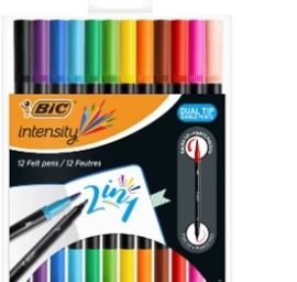 Bic Flomasteriai Intensity Dual Tip, dvipusiai, 12 spalvų rinkinys