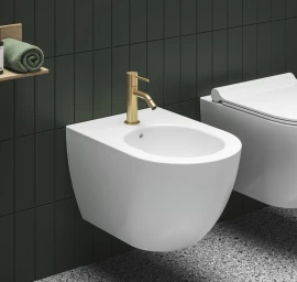 Bidė maišytuvas 154 mm be dugno vožtuvo Ravak ES 056.60GLB, šlifuoto aukso, X070605