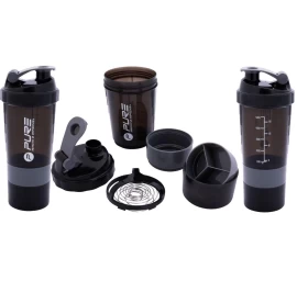 Bidon Fitness Shaker 500ml Black Grey Pure 2 Improve