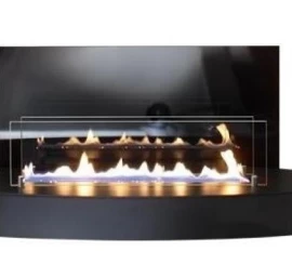 Bio židinys Ebios-fire Elipse Wall, juodas, 3,4 kW, 34 m2
