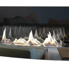 Bio židinys Ebios-fire Elipse Wall Mini, chromas, 16 m2, 1,6 kW