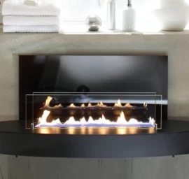 Bio židinys Ebios-fire Elipse Wall Mini, juodas, 16 m2, 1,6 kW