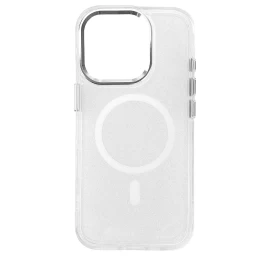Blizgantis Dėklas Magsafe Iphone 16 Pro Max - Baltas Su Blizgučiais
