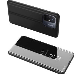 Blizgus Apverčiamas Dėklas xiaomi Redmi 11a / poco C55 / redmi 12c Clear View Case, Juodos Spalvos Blizgus Apverčiamas Dėklas xiaomi Redmi 11a / poco C55 / redmi 12c Clear View Case, Juodos Spalvos
