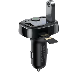 bluetooth Fm Siųstuvas Tf Kortelė Sd Automobilinis įkroviklis 2x Usb Juodas