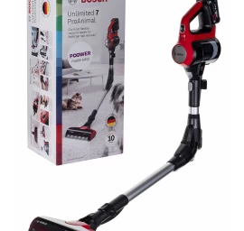 Bosch BBS711ANM stick vacuum/electric broom Bagless 0.3 L Black, Red, Stainless steel