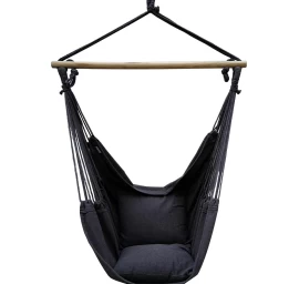 Braziliškas Sėdinys Hamak 100x130cm Ir 2 Pushions 40x40cm Black