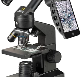 Bresser National Geographic Mikroskopas Su 40-1280x Didinimu Ir Išmaniojo Telefono Laikikliu