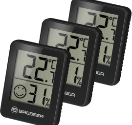 bresser Temeo Higrometro Rinkinys, 3 Dalių, Juodas