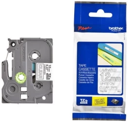 Brother TZE-135 (TZE135) Laminuotos ženklinimo juostos kasetė, White On Clear 12mm, 8m