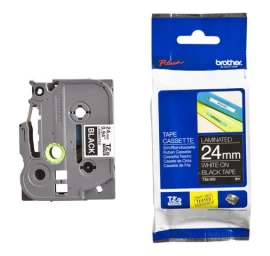 Brother TZe-355 (TZE355) Laminuotos ženklinimo juostos kasetė, White On Black 24mm, 8m