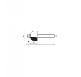 KLEIN HW Apvalių Griovelių Freza Su Guoliu D28.6 X H14 X H51, R9.5, A8